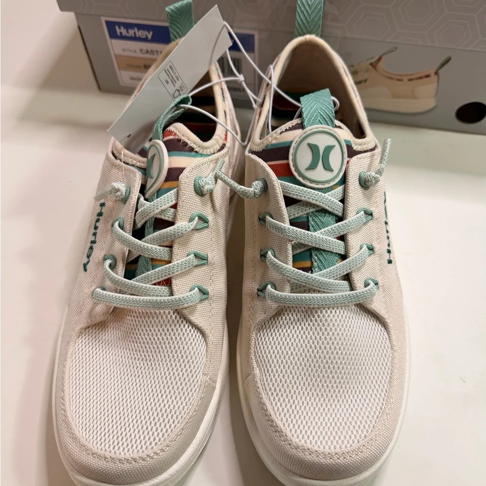 Hurley Women’s Beige & Mint Castaic Lace-Up Sneakers NWT - Picture 5 of 7